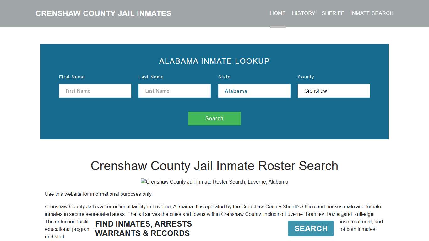 Crenshaw County Jail Inmate Roster Lookup, Luverne, AL
