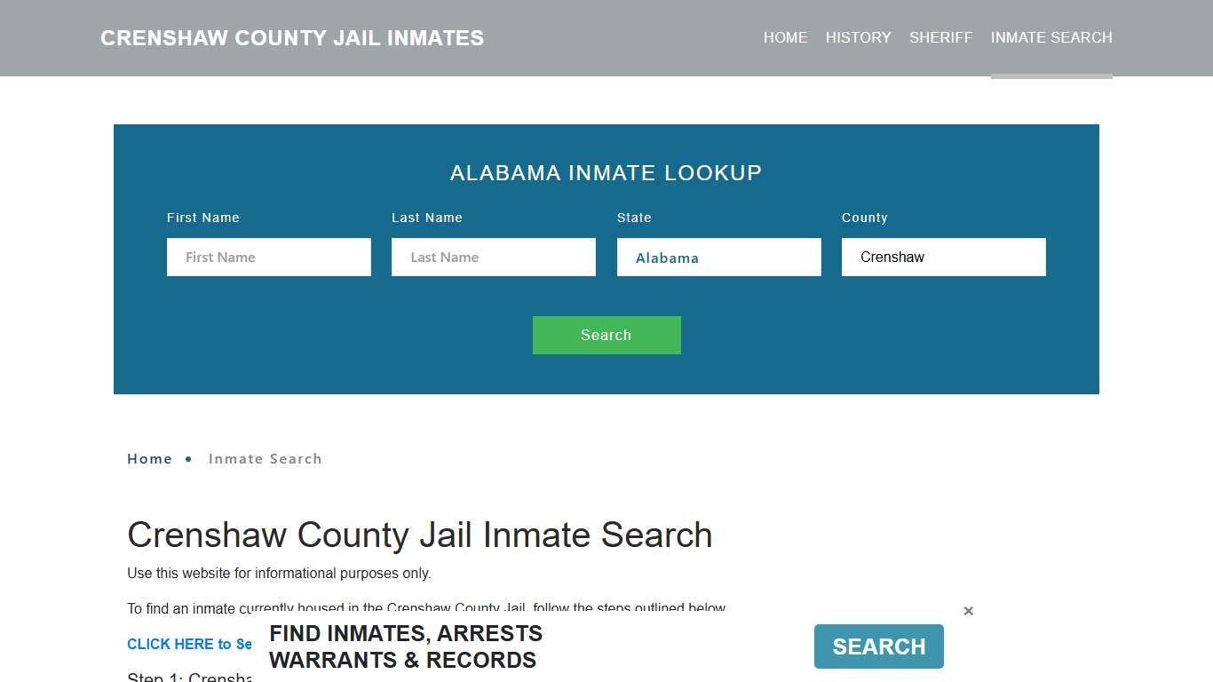 Crenshaw County, AL Detainee Lookup